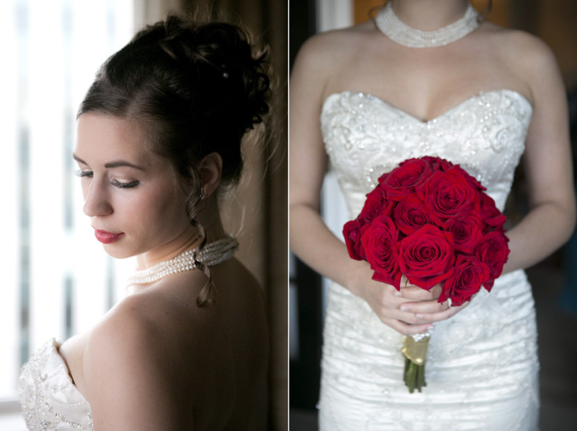 red-rose-bouquet-pearls-bride-benson-hotel